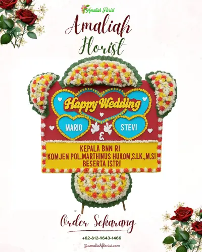 Karangan Papan Bunga Pernikahan di Mantasi